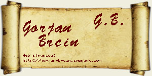 Gorjan Brčin vizit kartica